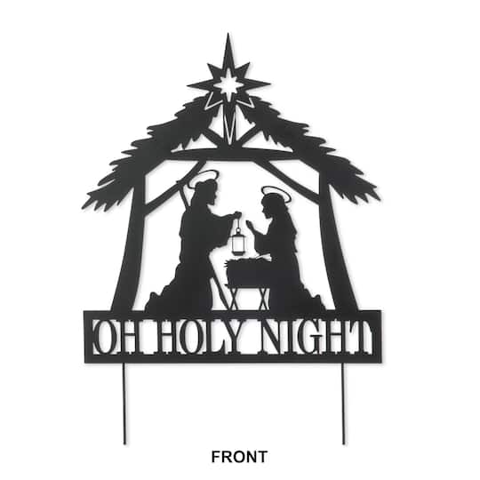 Glitzhome® 2.5ft. Metal Nativity Silhouette Yard Stake
